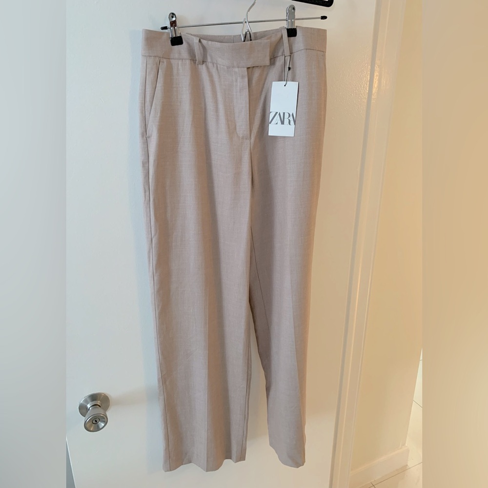 ZARA Pants Trousers Beige Nude Tan NWT